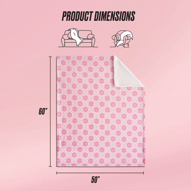 Juicy Couture Plush Reversible Sherpa Throw Blanket