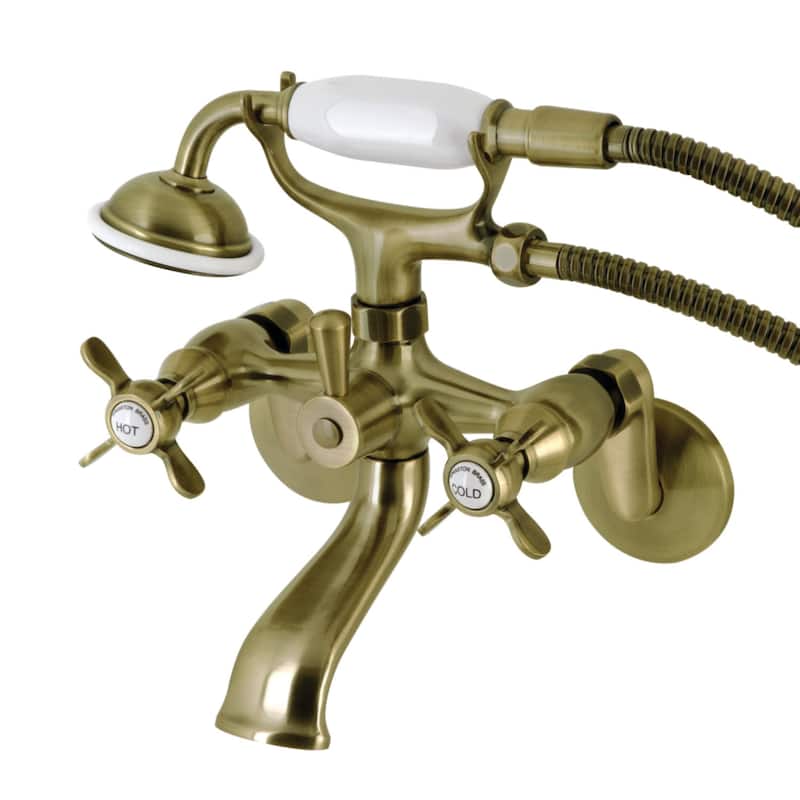Kingston Brass Essex Wall Mounted Clawfoot Tub Filler with Built-In - Antique Brass