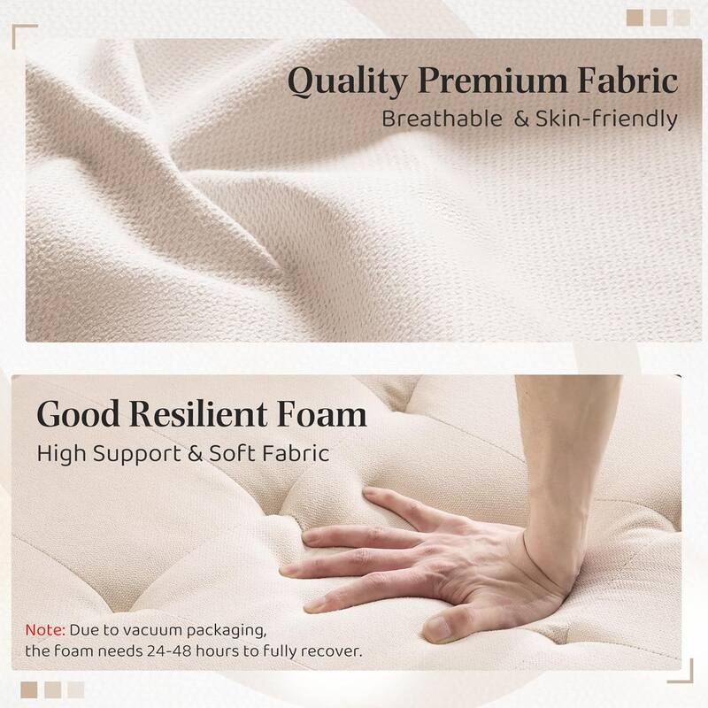 Bezseller Convertible Sofa Bed Chair, 3-in-1 Sleeper Chair with Storage Drawer, Light Gray