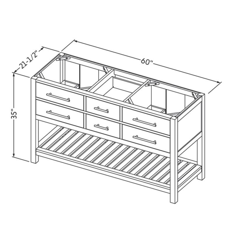 Jeffrey Alexander VN2WAV-60-NT Wavecrest 60" Double Free Standing