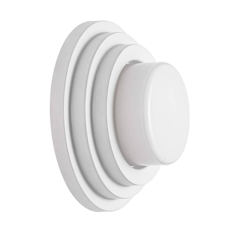 11.8" W Modern Minimalist White Cake-Shaped Tiered Milk Glass Shade Wall & Ceiling Light for Bedroom, Hallways