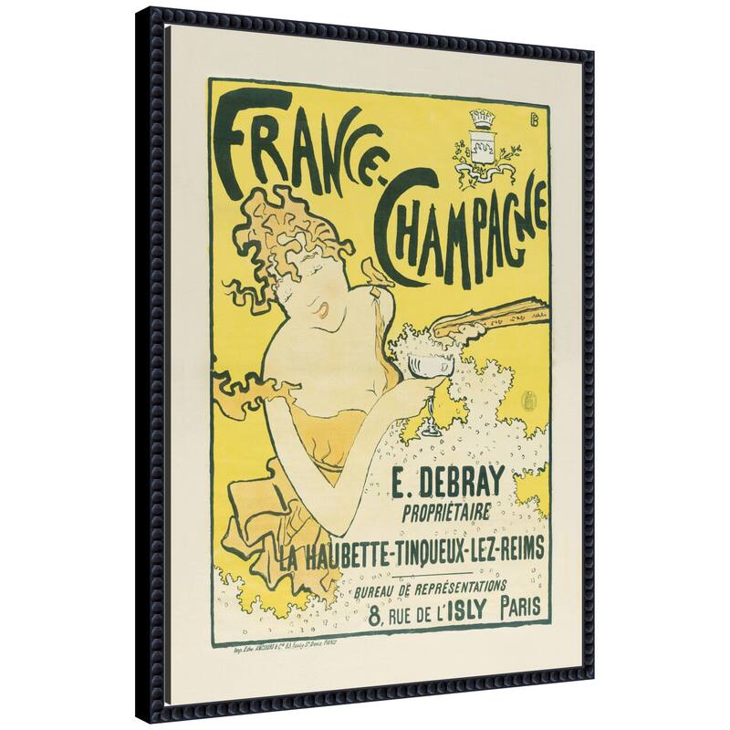 Kate and Laurel France Champagne 1889 91 Pierre Bonnard by The Art Institute of Chicago Framed Canvas Wall Art Print - 18 x 24 - Black