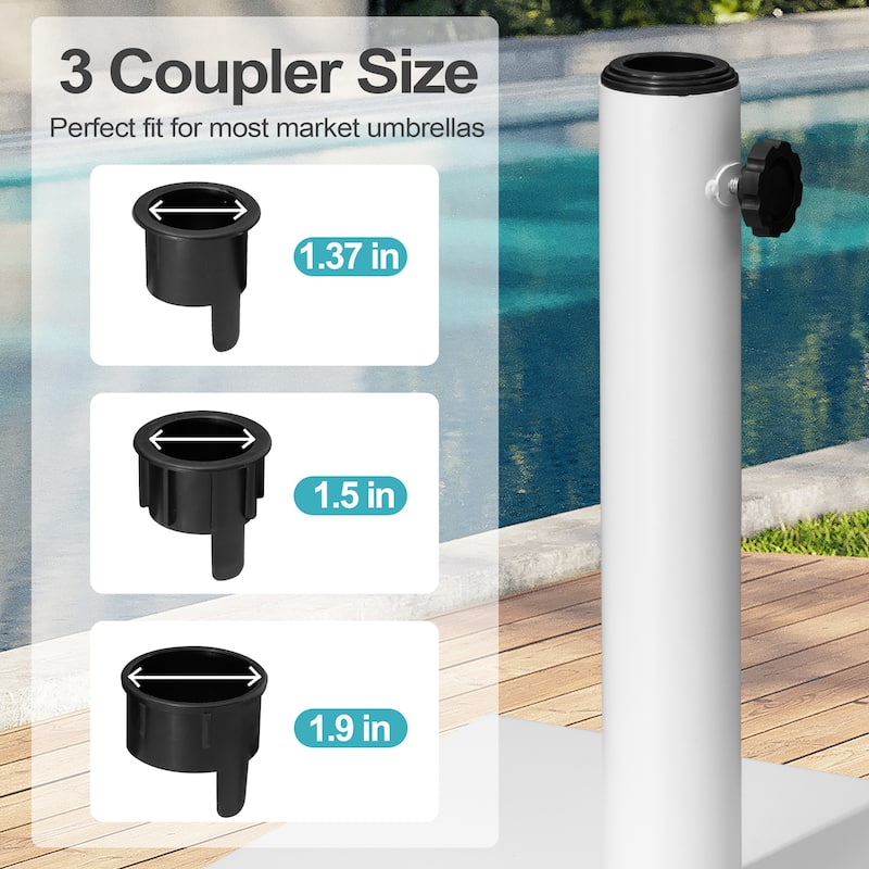 Pellebant 43/55 LBS Heavy Duty Square Concrete Umbrella Base for Market Umbrella