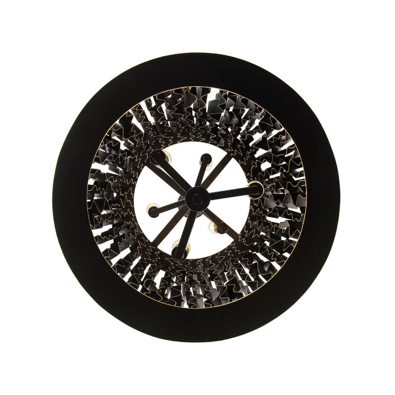 Estela 6-Light Foyer Pendant - Matte Black/French Gold