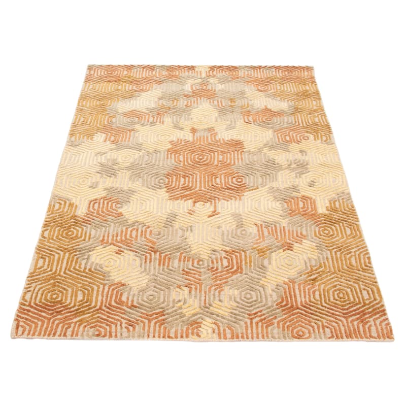 ECARPETGALLERY Hand-knotted Tangier Copper Wool Rug - 5'2 x 7'11