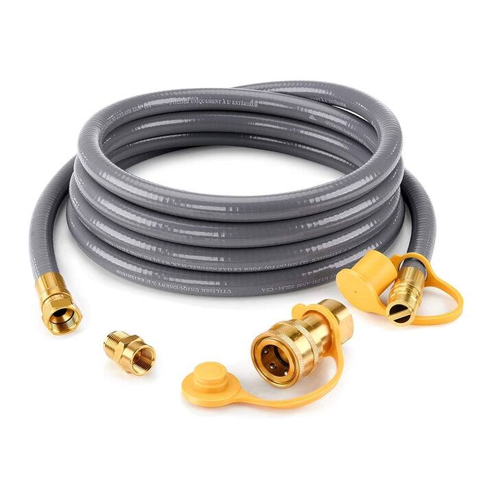 Kinger Home 10.5FT 1/2" ID Natural Gas Hose with 2520 Female Flare GDH7 Fitting - 10.5FT 1/2" ID