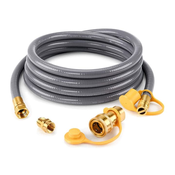 Kinger Home 10.5FT 3/8" ID Natural Gas Hose with 2514 Female Flare GDH6 Fitting - 1/2" ID