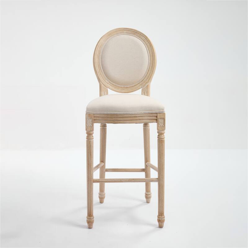 Dining Chairs Set of 2, Upholstered Chairs with Round Back, Wire Drawing and Carving Techniques,Disassemblable