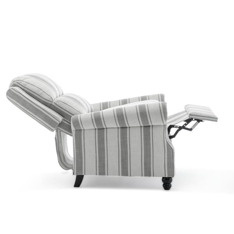 2 Set Nail-head Padded Seat Pushback Recliner Chair