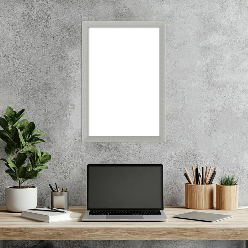 Amanti Art Silver Leaf Framed Dry Erase Magnetic Board