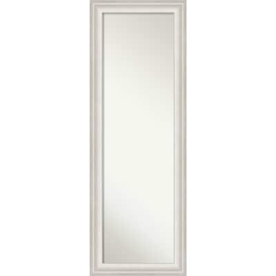 Non-Beveled Full Length On The Door Mirror - Trio Frame - Trio White Wash Silver - Outer Size: 18 x 52 in