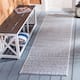 SAFAVIEH Courtyard Terezija Indoor/ Outdoor Waterproof Patio Backyard Rug - 2'3" x 22' Runner - Blue/Navy