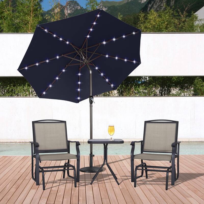ABCCANOPY 10.5FT Outdoor Patio Solar Umbrella with 32LED Lights