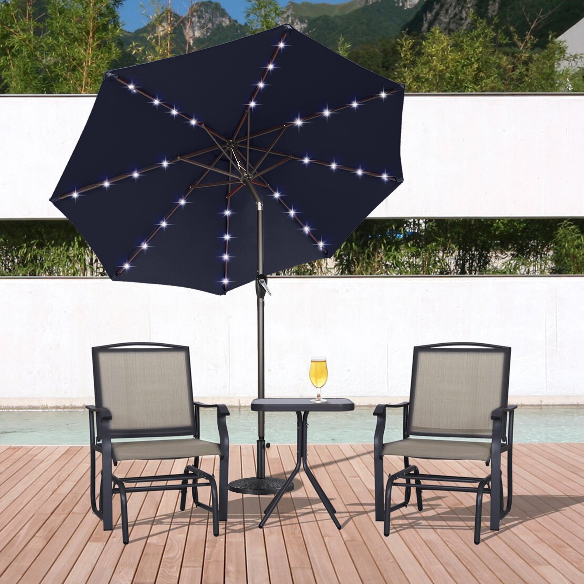 ABCCANOPY 9FT Outdoor Patio Solar Umbrella with 32LED Lights - Bed Bath u0026  Beyond - 35154454