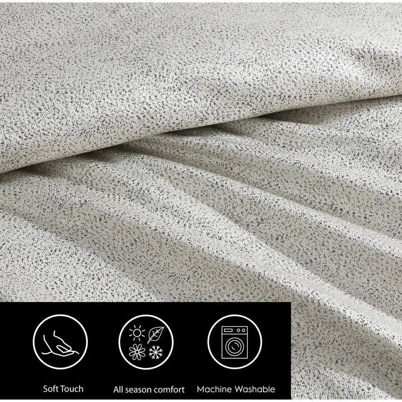 Vera Wang Speckled Satin Weave Taupe Reversible Duvet Cover Set