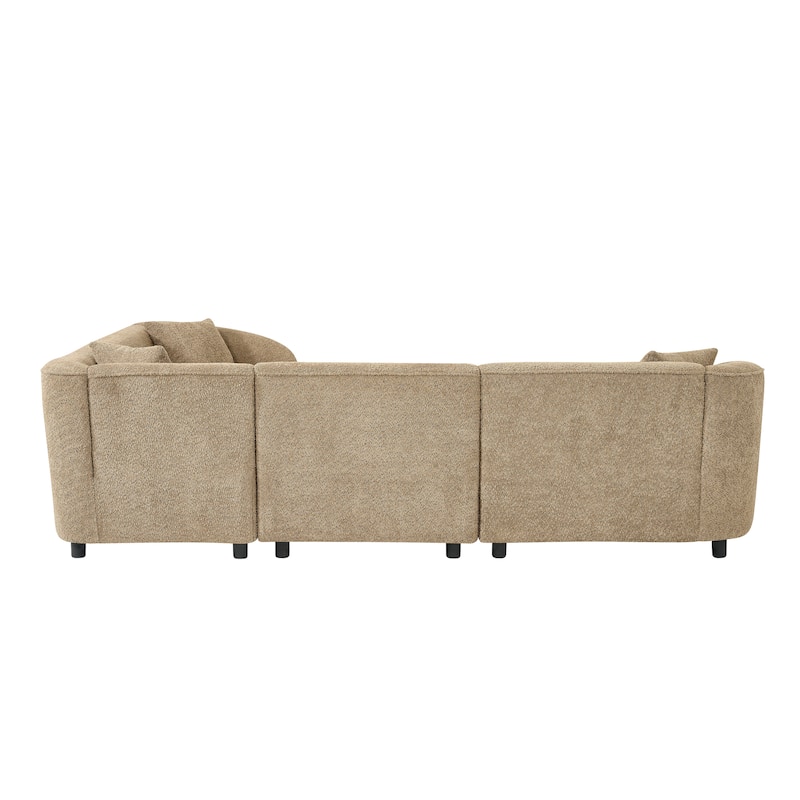 Christopher Knight Home - Marcellus L-Shaped Boucle Curved 4-Seater Sectional Sofa