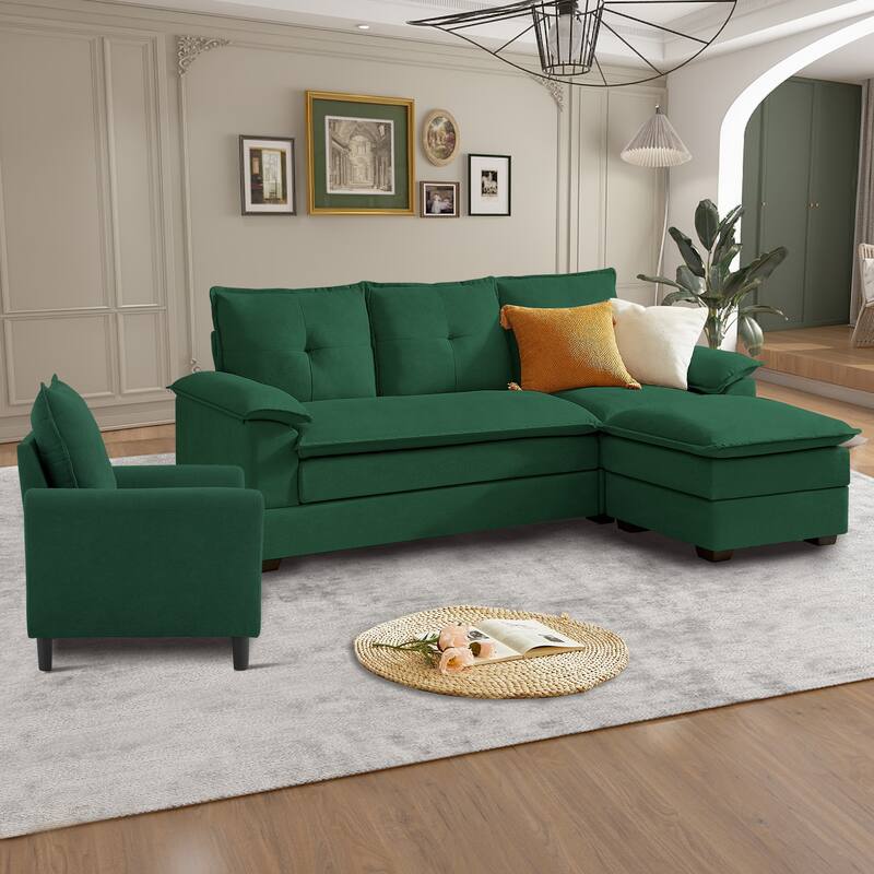82.28" L Shaped 3 Pieces Living Room Sets