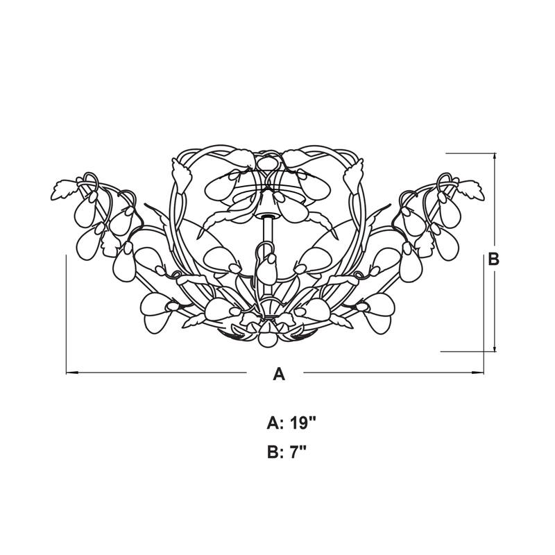 Bronze Flush Mount Ceiling Light - 19 Inch Renaissance Style - Semi Flush Fixture for Hallway, Bedroom, Living Room - 8