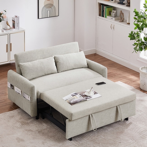 Sofa Bed Pull Out Couch Convertible Loveseat Sleeper Sofa Couch with Adjsutable Backrest Storage Pockets 2 Soft Pillows On Sale Bed Bath Beyond 38309662