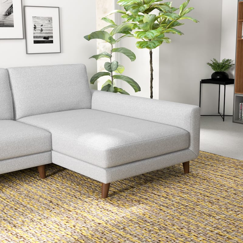 Bellisa Mid Century Modern Living Room Fabric Corner Sectional Couch