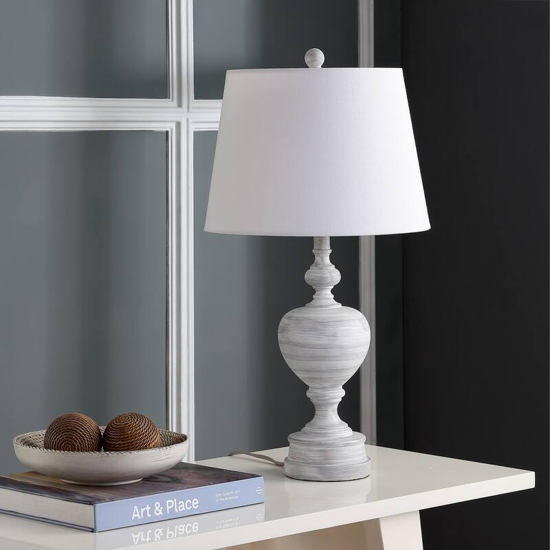 SAFAVIEH Lighting Janely 27-inch White LED Table Lamp (Set of 2) - 14"x14"x27" - 14Wx14Dx27H