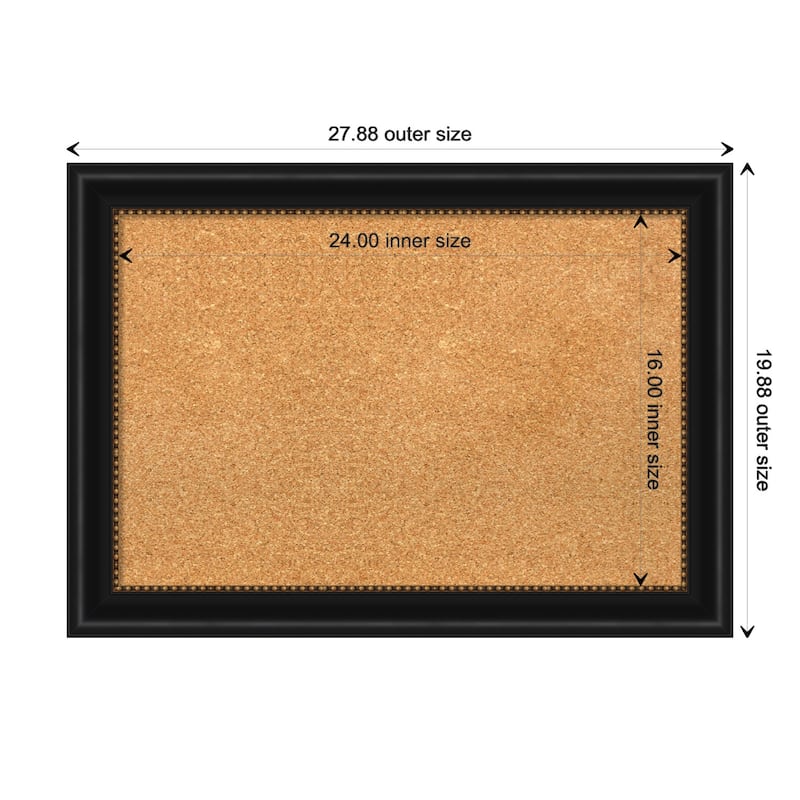 Manhattan Black Framed Cork Bulletin Memo Board