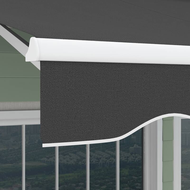 Outsunny 10' x 8' Electric Awning, Retractable Awning, UV Protection Sun Shade Shelter with Remote Controller