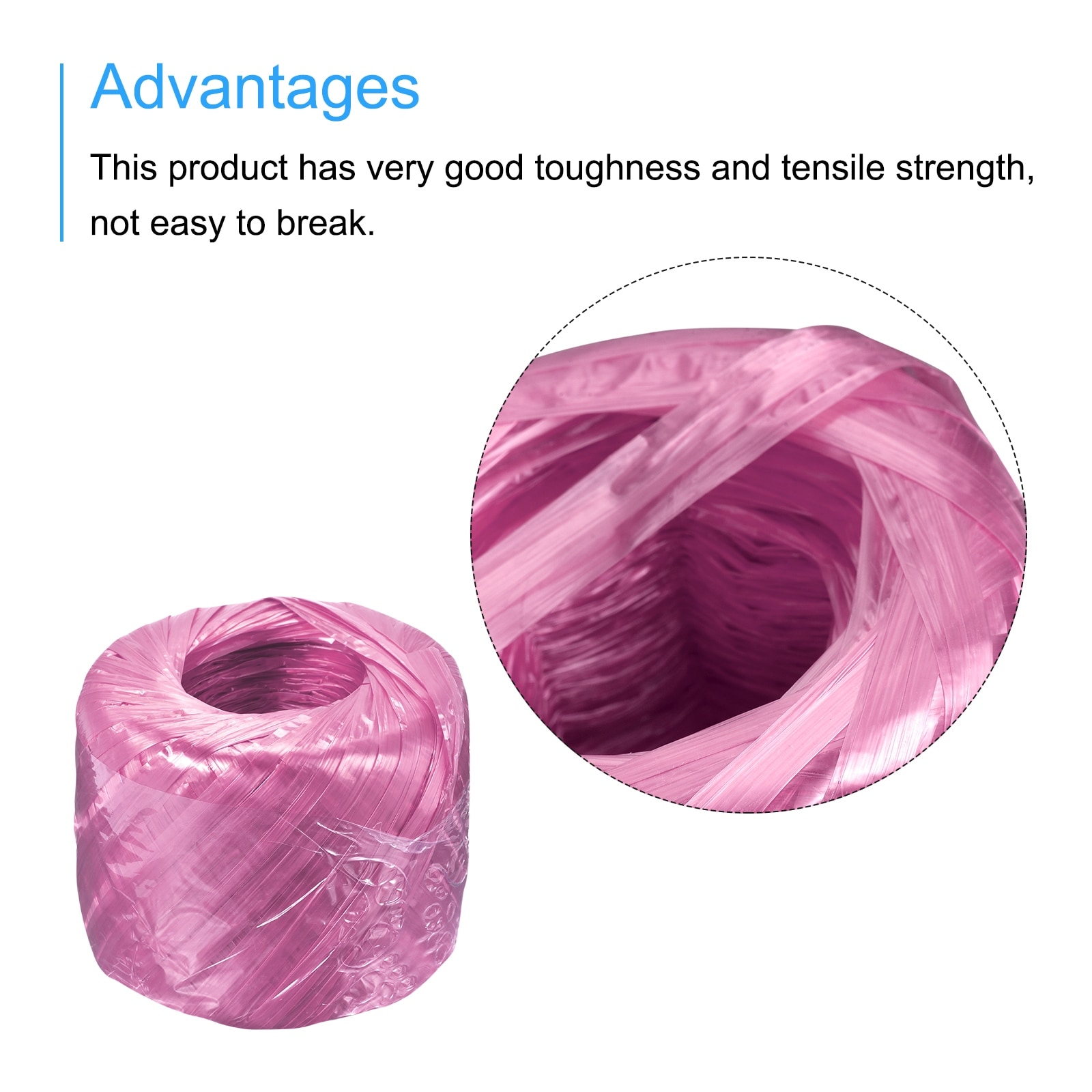 Polyester Nylon Plastic Rope Twine Household Bundled for Packing ,100m Pink 1Pcs