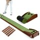 preview thumbnail 1 of 17, Costway Putting Green Practice Golf Putting Mat with Auto Ball Return 2-Hole