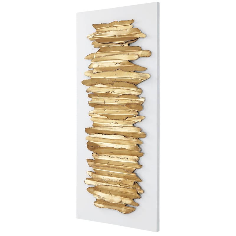 Metal Layer Striped Rectangular Wall Decoration - 55.25"