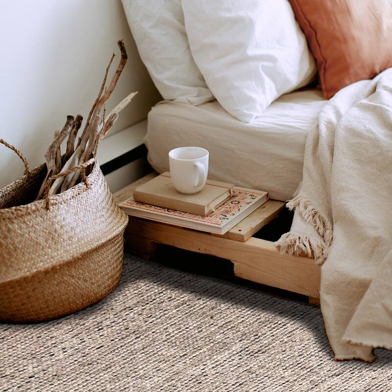 ECARPETGALLERY Braid weave Sienna Grey Wool Rug - 5'2 x 7'5