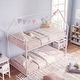 preview thumbnail 14 of 18, Costway Twin Over Twin Metal Bunk Bed, House Shaped Floor Bunk Bed