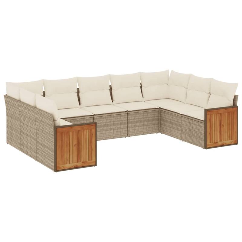vidaXL Patio Sofa Set with Cushions Outdoor Conversation Furniture Poly Rattan