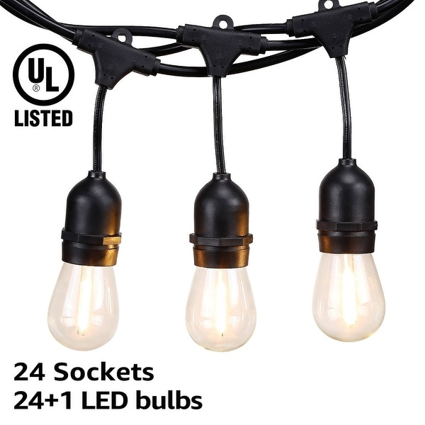 50ft 15/24 Sockets Extendable Outdoor Patio String Lights. Opens flyout.