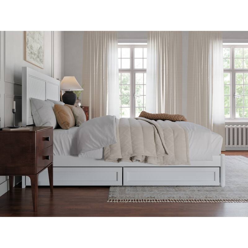 Clayton Platform Bed with Panel Footboard and Storage Drawers