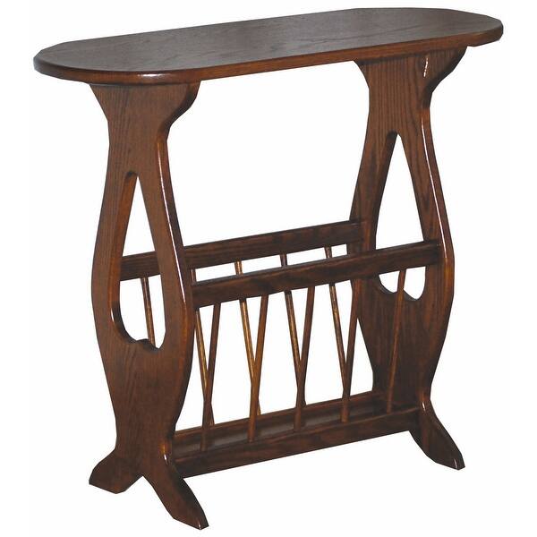 Oak Oval Magazine Rack Table - Bed Bath & Beyond - 34420730
