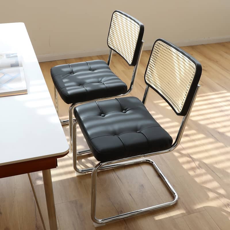 Dining Chairs Set of 2 with Chrome Legs