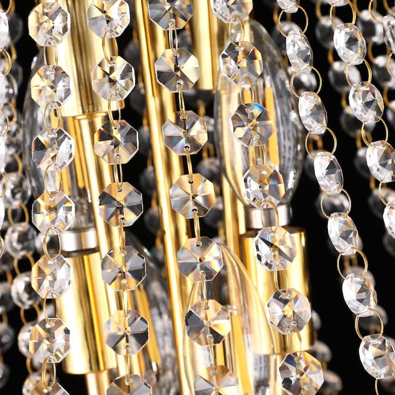 18-Inch Crystal Chandelier Lighting, for Dining Room Modern Luxury Bedroom, Crystal Chandelier Ceiling Light French Empire