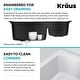 preview thumbnail 28 of 33, KRAUS Quarza Granite 33 inch 60/40 Undermount Drop-in Kitchen Sink