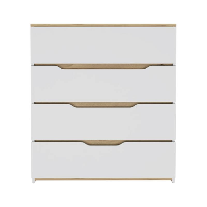 31" Brown and White Four Drawer Standard Chest - Brown and White