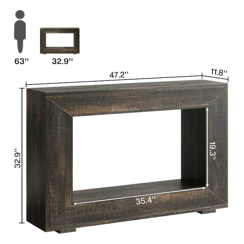 47 Inches Farmhouse Console Table with Storage Shelf
