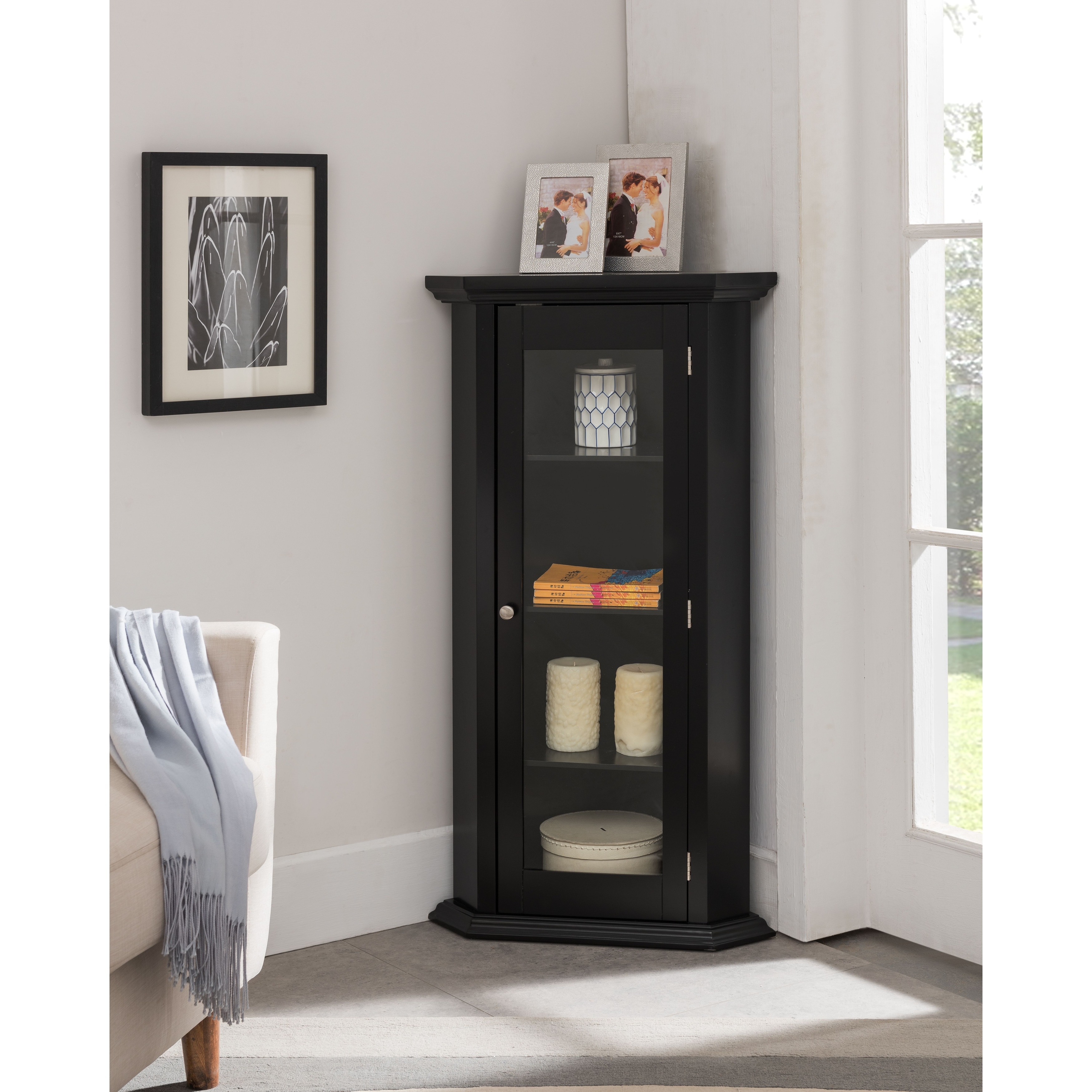 Curio console table with sales glass doors