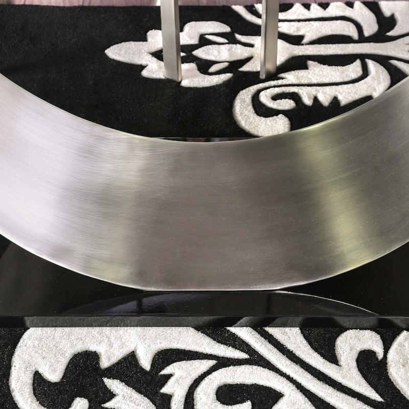 Heer Modern Black Steel U-shaped Pedestal 7-Piece Dining Set by Furniture of America