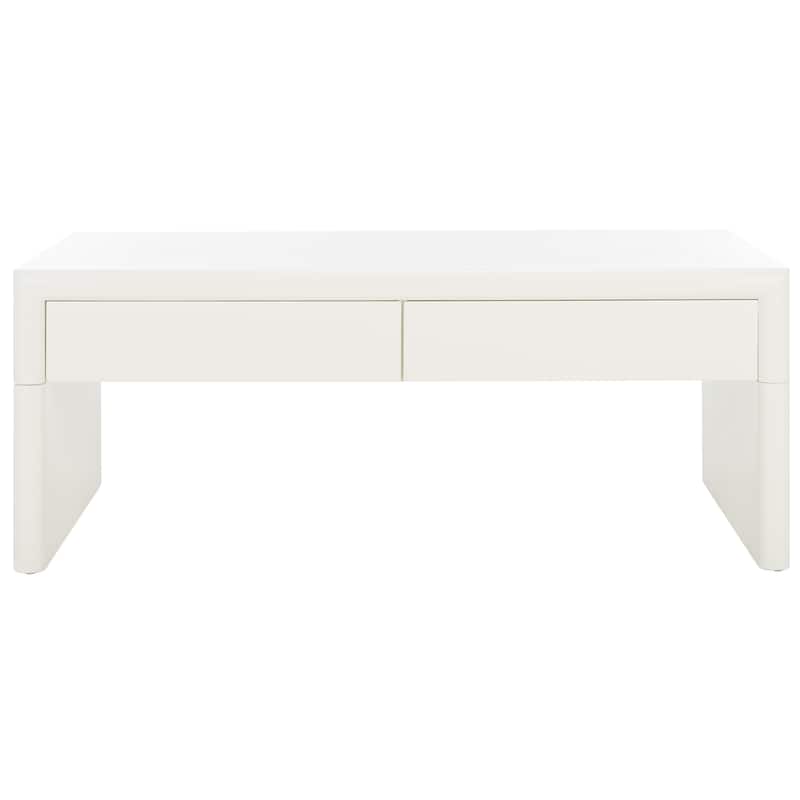 SAFAVIEH Home Collection Rune Coffee Table W/ Drawers - 47" L x 24" D x 20" H - Ivory