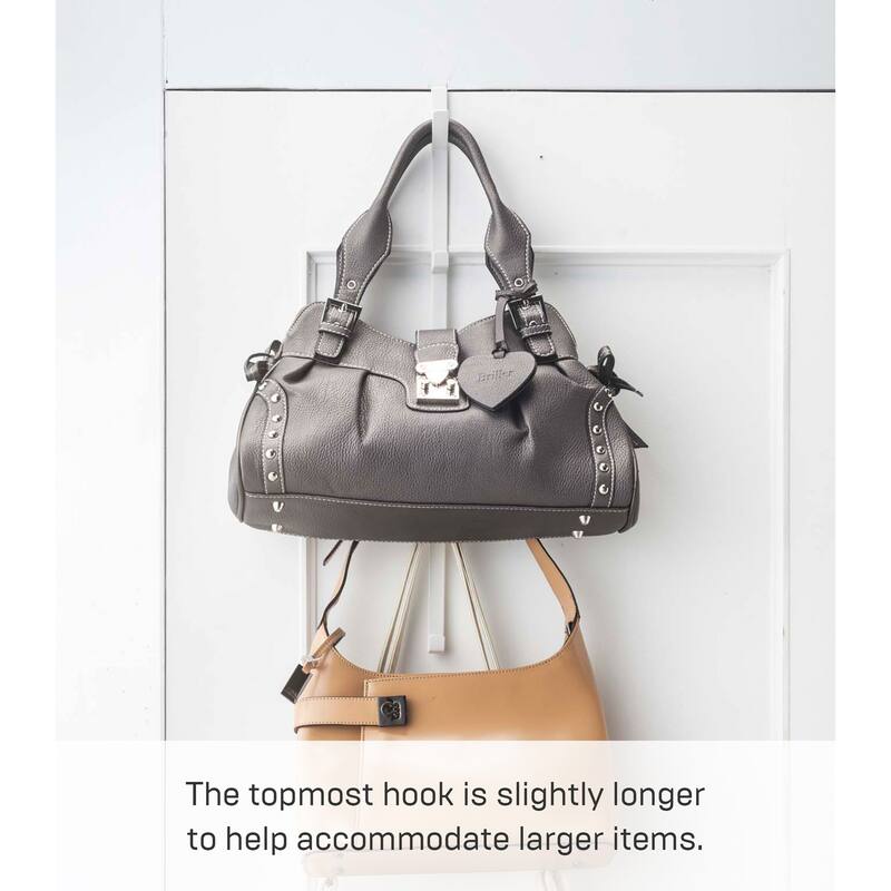 Yamazaki Home Over-the-Door Vertical Hooks, Steel, Up To 1.375" Door, Holds 11 lbs - L 3.54 x W 0.59 x H 21.26 inches