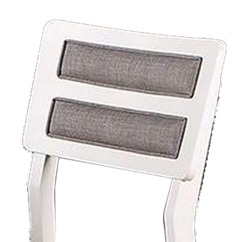 White/Gray Fabric Upholstered Wood Frame Dining Chair, Set of 2, Sturdy Dining Chair for Dining Rooms - 15.5
