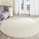preview thumbnail 102 of 197, SAFAVIEH Laguna Shag Verdiana Solid Color 2-inch Thick Rug. 6'7" Round - Ivory - Round