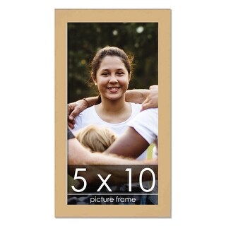 5x10 Traditional Natural Complete Wood Picture Frame with UV Acrylic ...