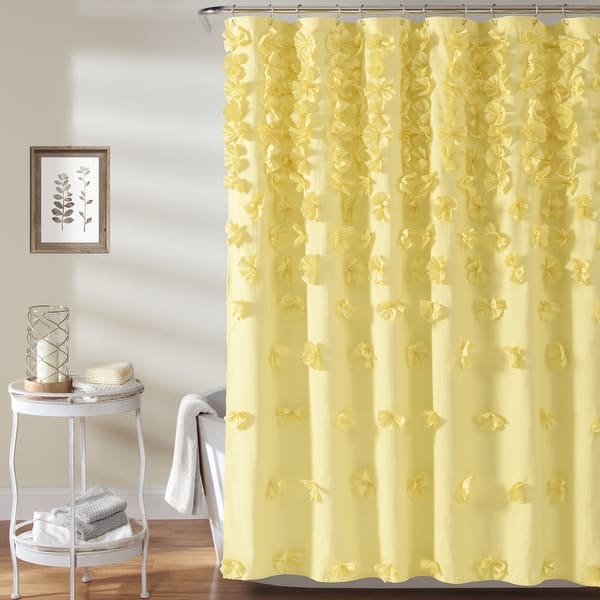 slide 2 of 4, Lush Decor Riley Hand Crafted Shower Curtain