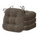 preview thumbnail 8 of 45, Indoor 3.7'' Dining Chair Pad Cushion (Set of 4) Set of 4 - Brown